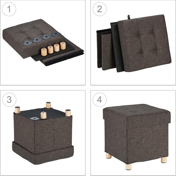 Immagine prodotto Relaxdays Sgabello con Contenitore, Imbottitura Morbida