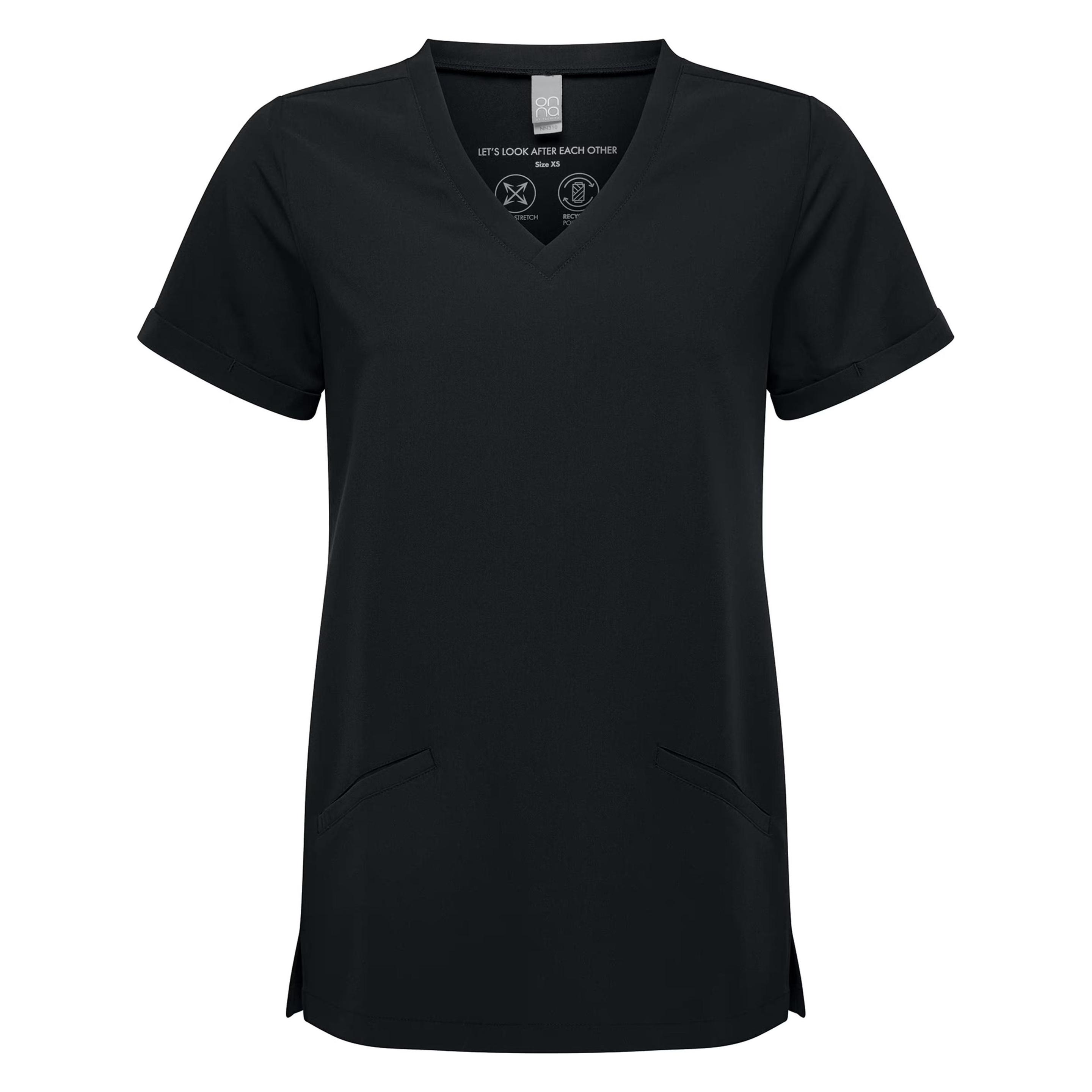 Onna, Damen, Blusen, Tunika Mit Stretchanteil Und Kurzen Ärmeln, Damen, Schwarz, (Xl)