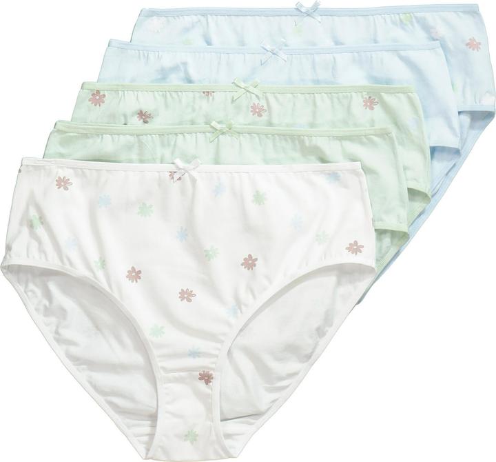 Produktbild Ulla Popken Midislips, 5er-Pack, Blumen / einfarbig (54)