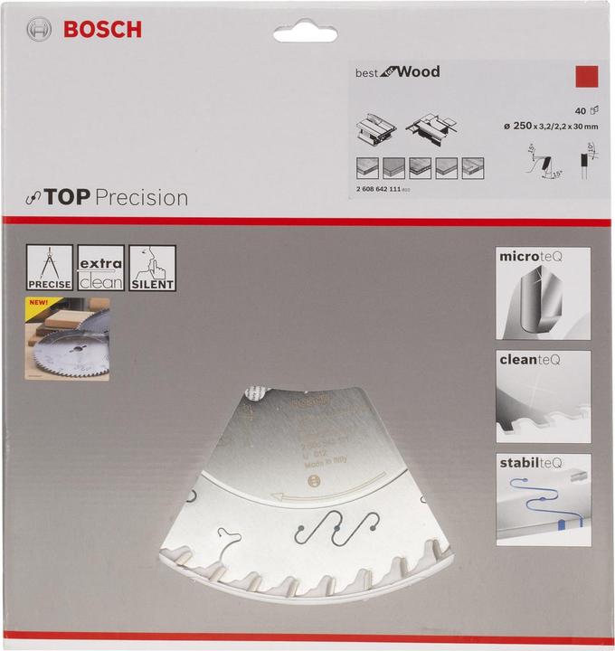 Actual product image Bosch Professional Zubehör Circular saw blade Top Precision Best for Wood, 250 x 30 x 3.2 mm, 40
