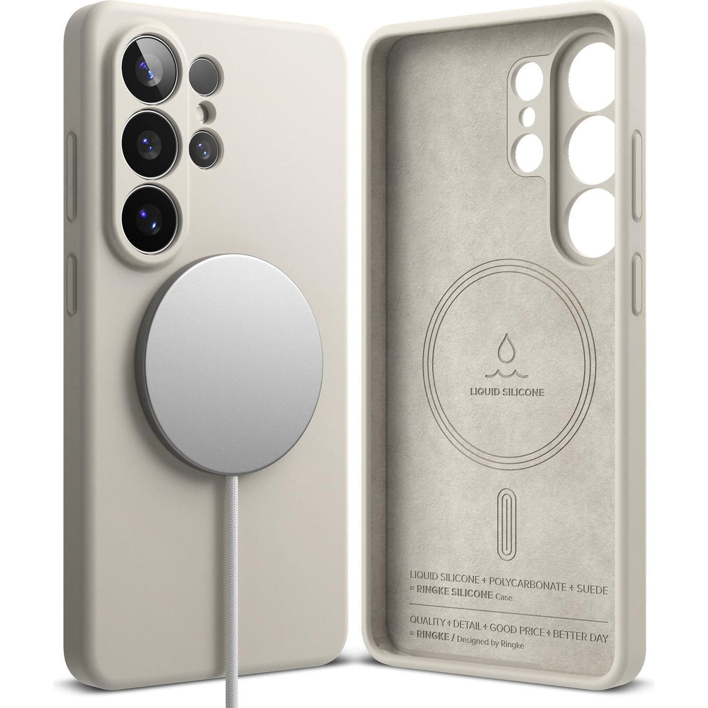 Ringke Silikon Magnetisch Magsafe Galaxy S26 Ultra Stein (Samsung Galaxy S26 Ultra), Cover smartphone, Grigio