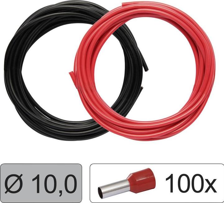 Produktbild Quadrios 25CW132 Einzelader LiFY 10 mm² Rot, Schwarz 1 Set (3 m)