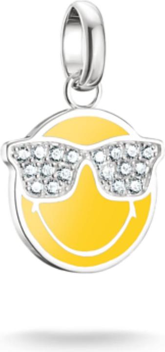 Actual product image Thomas Sabo Smiley World Sunglasses Charm-Anhänger Connect Silber (Enamel, 925 Sterling silver)