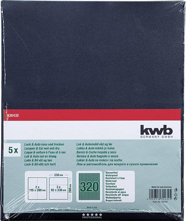 Actual product image kwb Sanding sheet waterproof K 320, 5 pcs. (320)
