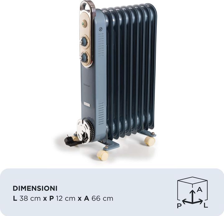 Actual product image Ariete Oil radiator ARI-8251-BL 2000 W, detail colour: blue (2000 W)