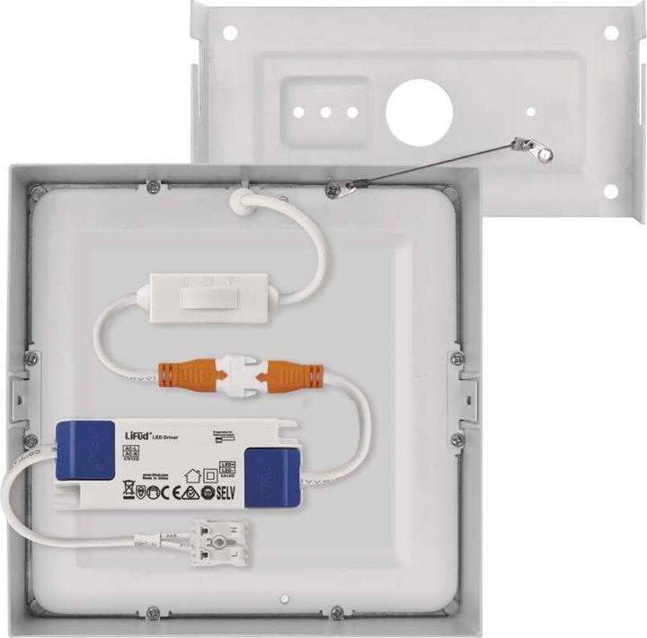 Actual product image Emos Surface-mounted LED light NEXXO, square, white, 12.5W, with CCT change (1100 lm)
