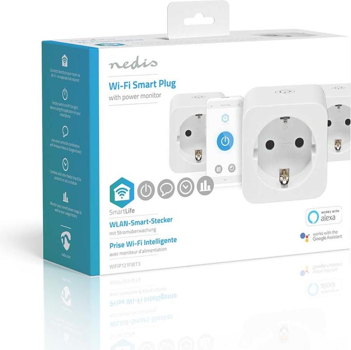 Produktbild Nedis SmartLife Smart Stecker | Wi-Fi | Leistungsmesser | 3680 W | Type F (CEE 7/7) | 0 - 55 °C | An