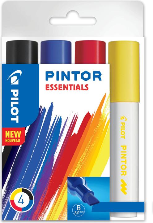 Pilot Pintor Breit Essentials Set à 4 (Mehrfarbig, 8 mm, 4 x)