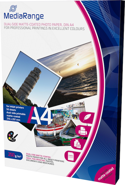 Produktbild MediaRange Fotopapier (250 g/m², A4, 50 x)