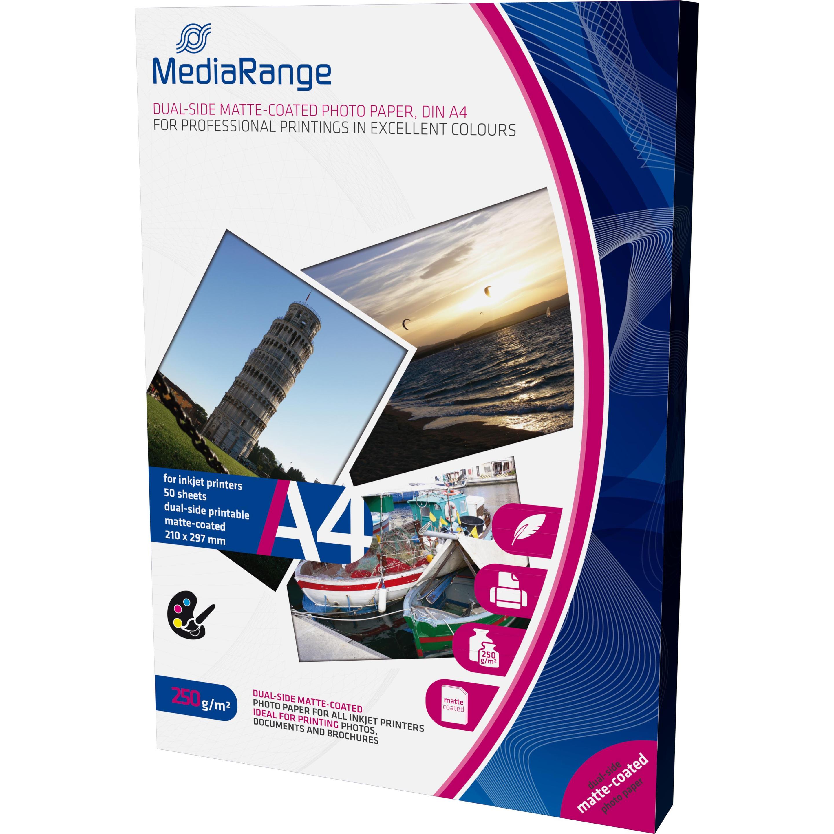 Thumbnail - MediaRange Fotopapier (250 g/m², A4, 50 x), Fotopapier, Weiss