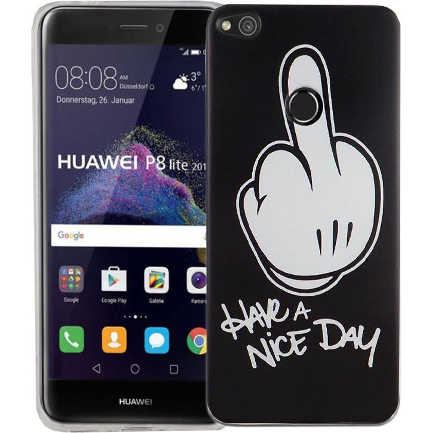 König Design Huawei P8 Lite 2017 Hülle Case Handy Cover Schutz Tasche Schutzhülle Schwarz (Huawei P8 Lite (2017)), Smart...