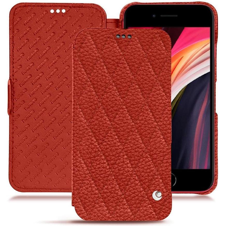 Noreve Lederschutzhülle horizontal (Apple iPhone SE (2nd Gen), Apple iPhone SE (3rd Gen)), Smartphone Hülle, Orange