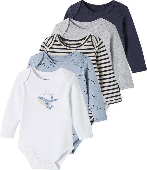 Actual product image Vertbaudet Organic collection: 5-pack of baby slip-on bodysuits (98, 92)