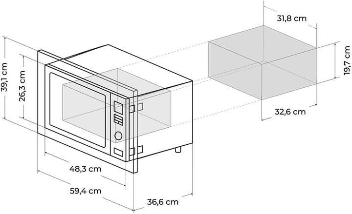 Produktbild Cecotec Four Micro-Ondes encastrable GrandHeat 2350 Built-In White- (Blanc) (23 l)