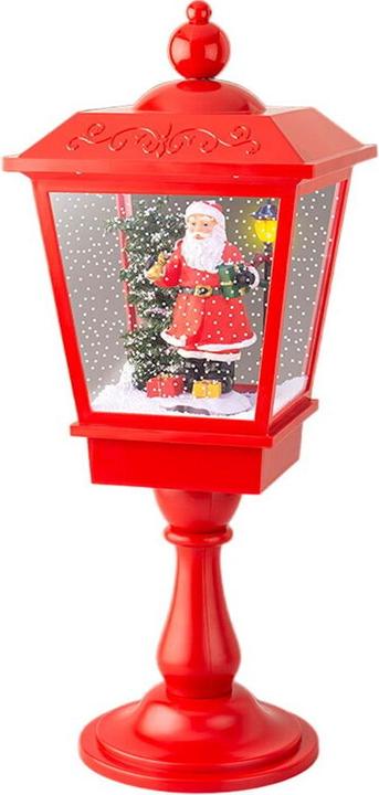 Lumineo LED-Laterne Rot Weihnachtsmann Musik Beweglichen
