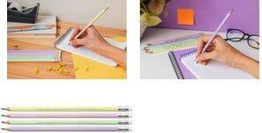 Immagine prodotto Bic Matite EVOLUTION PASTEL HB rosa, viola, verde, giallo con gomma, 10 pezzi. (HB, 10x)