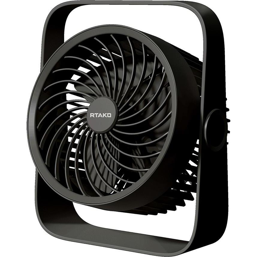 Rtako WD0Y6S Mini-Ventilator mit Doppelimpeller, 3600 mAh, Schwarz, Ventilatore, Nero