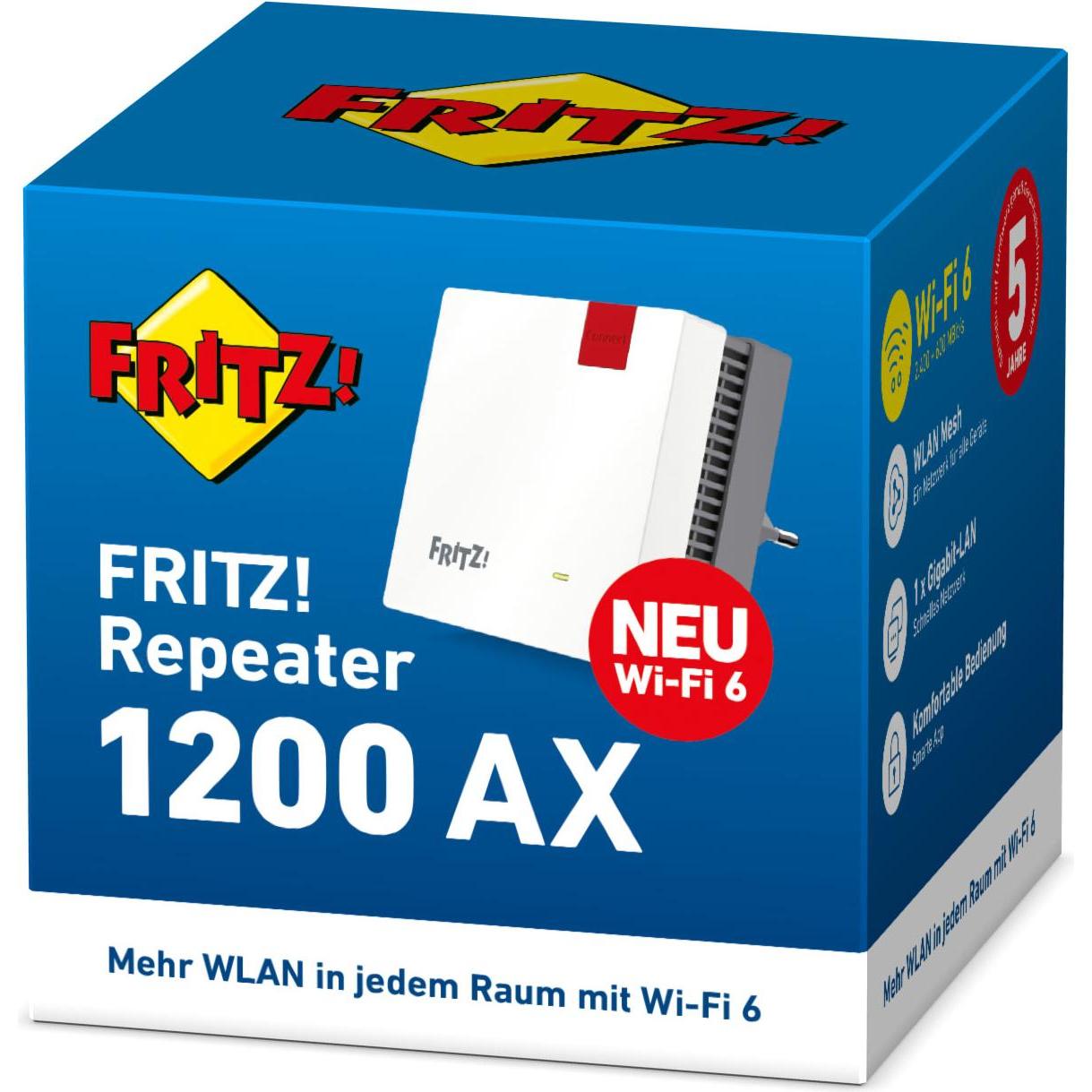 Thumbnail - AVM FRITZ!Repeater 1200 AX (2400 Mbit/s, 600 Mbit/s), WLAN Repeater