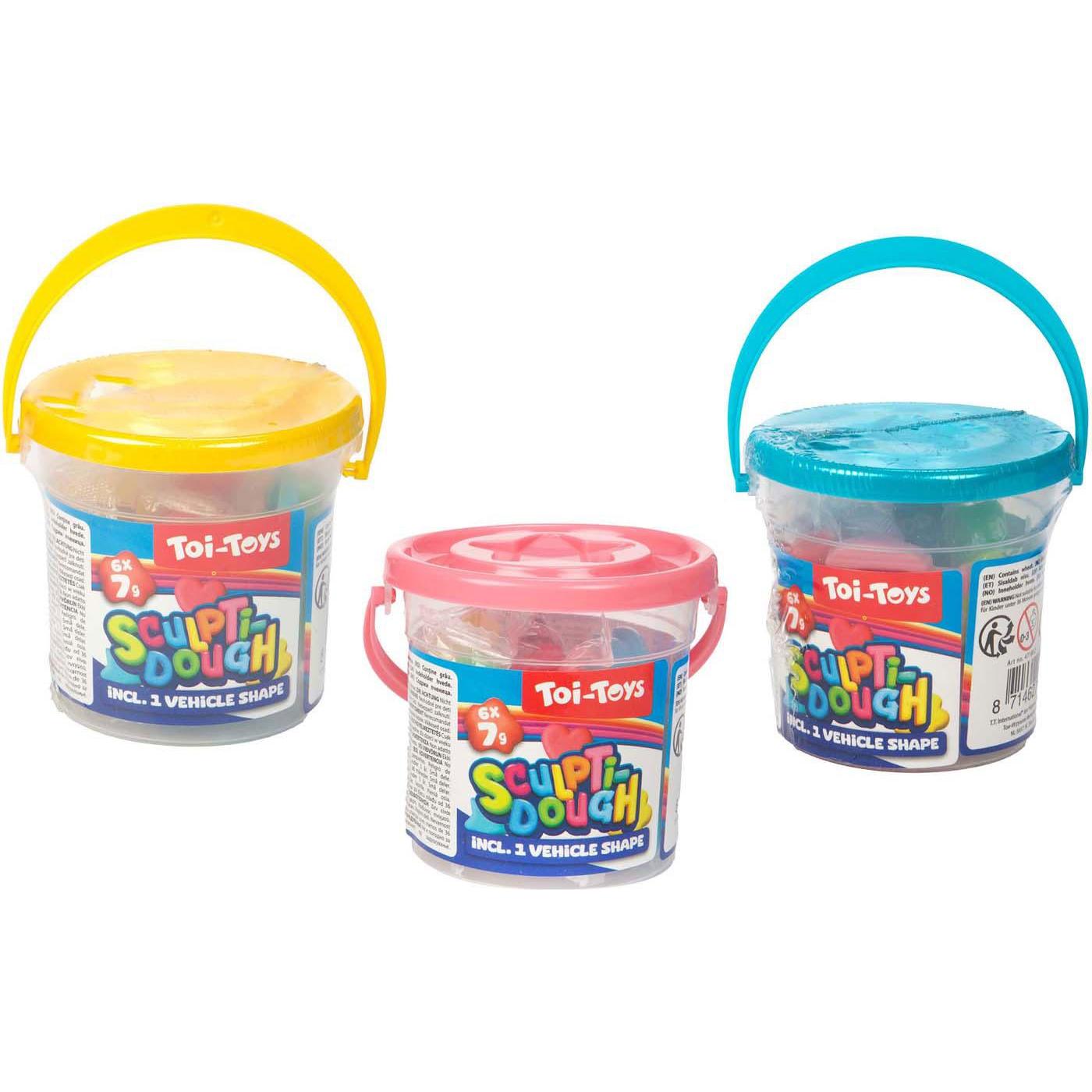 Toi-Toys Sculptidough-Ton-Set mit Form im Eimer, 7-tlg.