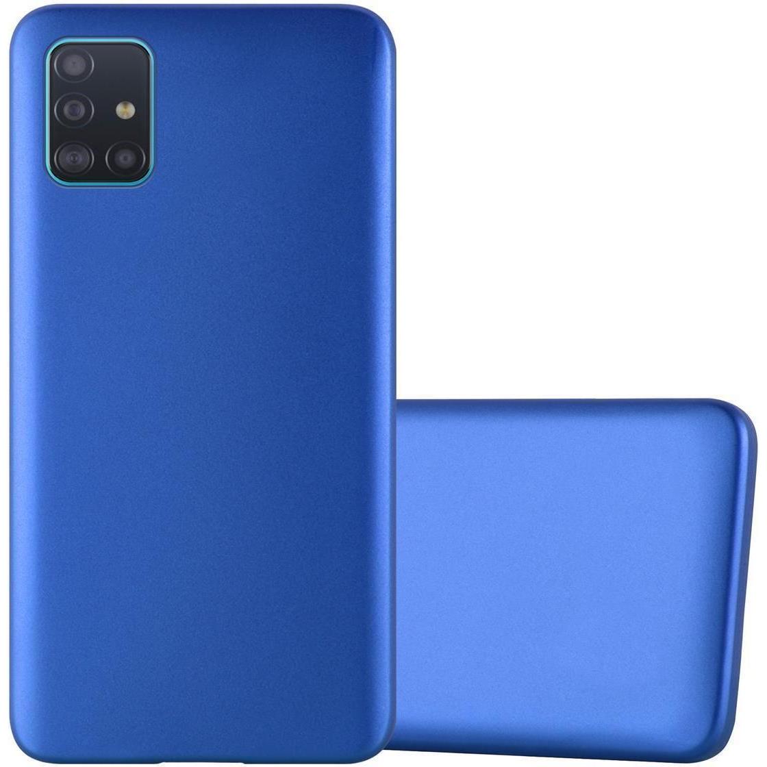 Cadorabo TPU Matt Metallic Cover (Samsung Galaxy A51 5G), Smartphone Hülle, Blau
