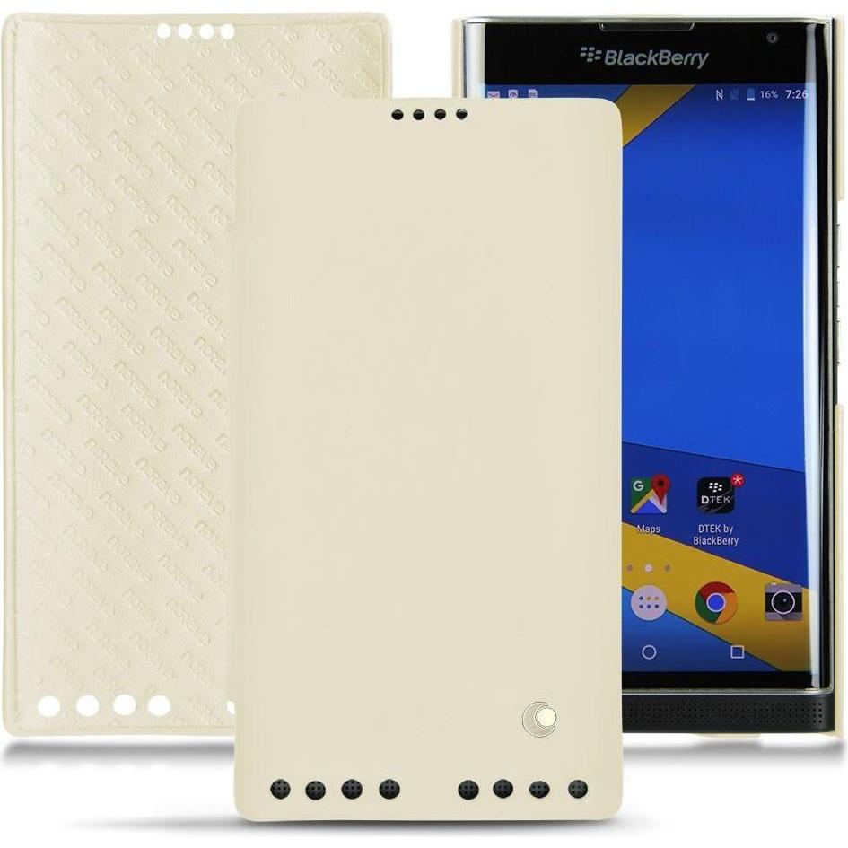 Thumbnail - Noreve Lederschutzhülle horizontal (Blackberry Priv), Smartphone Hülle, Weiss