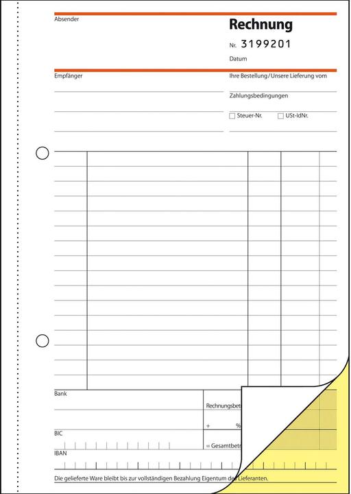 Actual product image Sigel Invoice pad Paper format: DIN A5 Carbonless: Yes (50x)