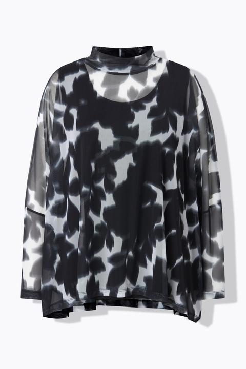 Immagine prodotto Miamoda Mesh-Bluse, oversized, Muster, blickdichtes Top (50, 52)
