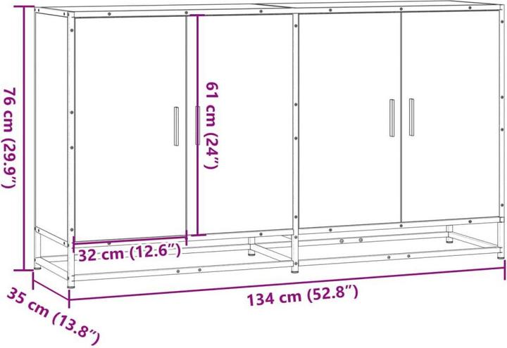 Actual product image VidaXL Sideboard Chest of drawers Sideboard Multi-purpose cupboard Black