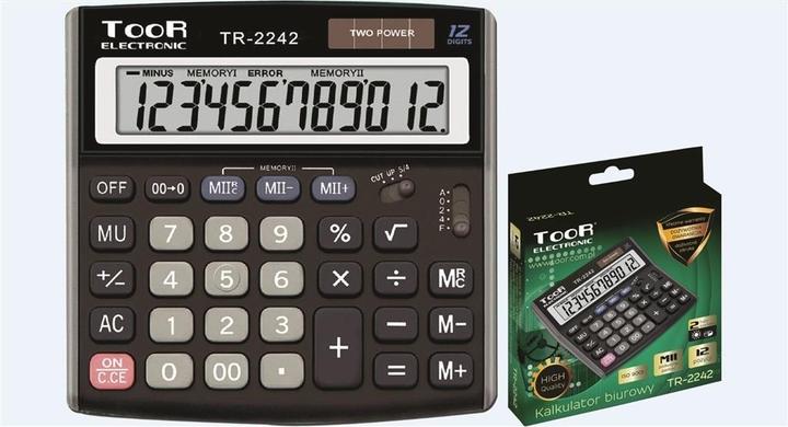 Actual product image Toor Electronic Calculator TOOR 2242T, 12 digits (Batteries, Solar cells)