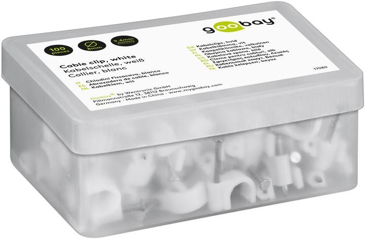 Actual product image Goobay Cable clamp, white max. cable diameter : 8.0 mm
