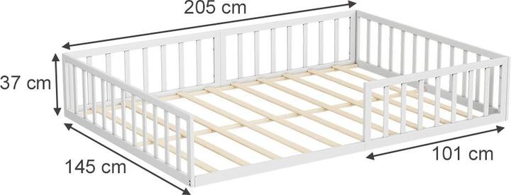 Produktbild VitaliSpa Bodenbett aus Metall Minno, Weiss, 205 x 145 cm ohne Matratze (140 x 200 cm)