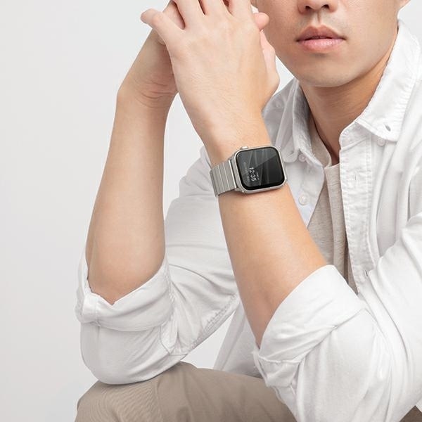Produktbild Uniq pasek Strova Apple Watch 42/44/45/ 49mm Series 1/2/3/4/5/6/7/8/SE/SE2/Ultra Stainless Steel sre (Edelstahl, 3, 4, 9, Ultra)