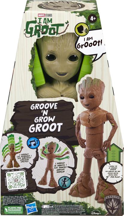 Produktbild Hasbro Marvel Studios I Am Groot Groove 'N Grow Groot, 34 cm grosse interaktive Actionfigur, Superhelden