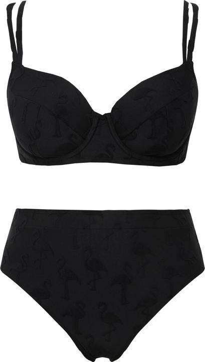 Actual product image Ulla Popken Textured Flamingo Underwire Bikini Set (52)