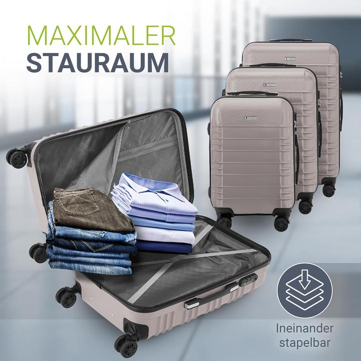 Produktbild Juskys 3-teiliges Hartschalenkoffer-Set mit 360° Rollen (120 l)
