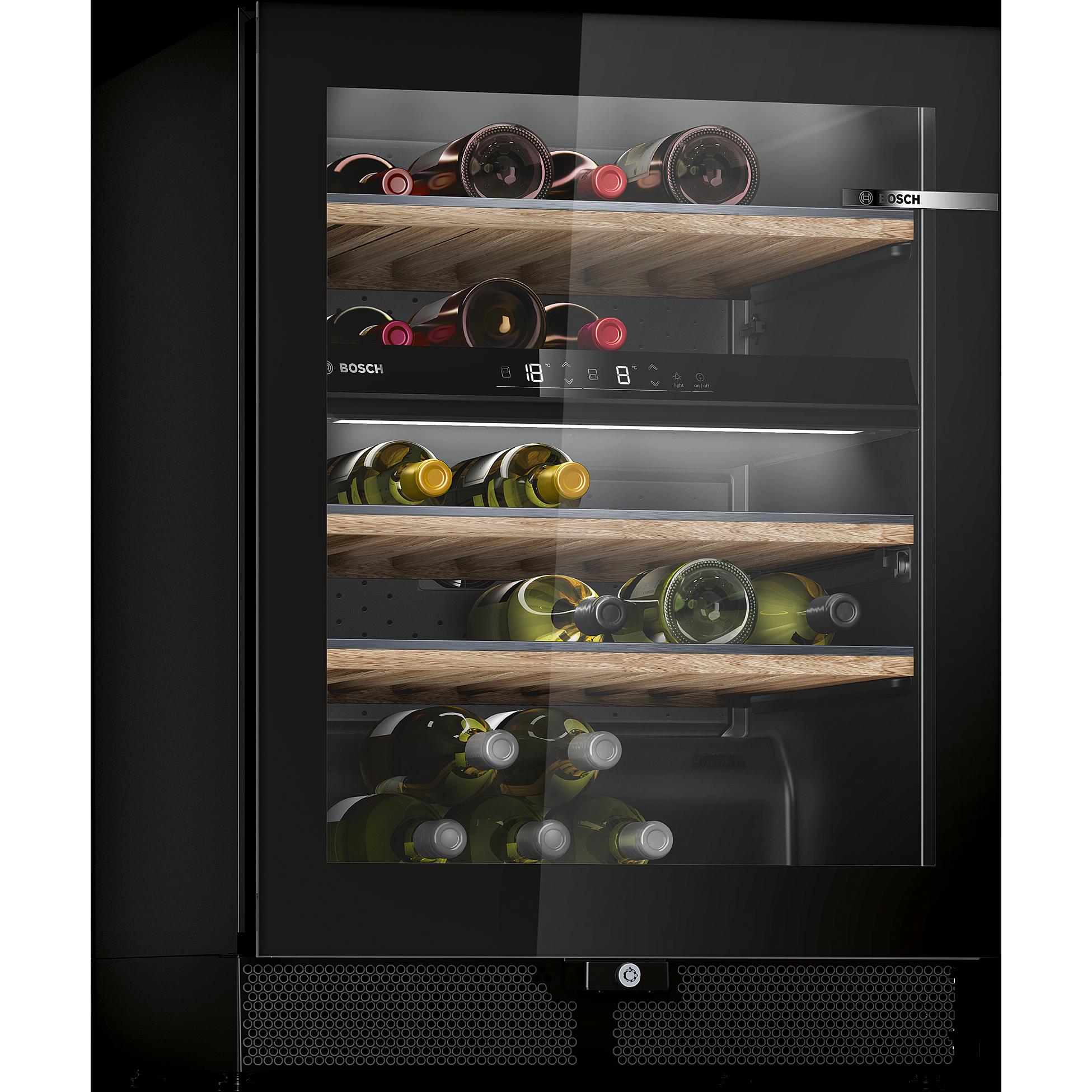 Bosch Hausgeräte KWK16ABGB, Weinkühlschrank Freistehend, Schwarz