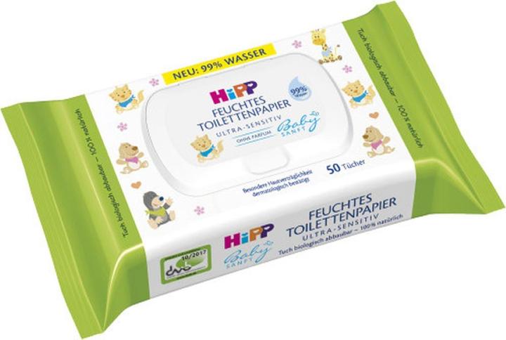 Produktbild Hipp Babysanft feuchtes Toilettenpapier, 50 St. Tücher