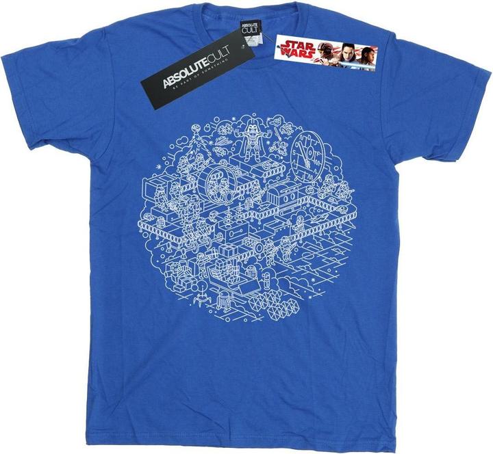 Actual product image Star Wars Girls Christmas Death Star Cotton T-Shirt (152, 158)