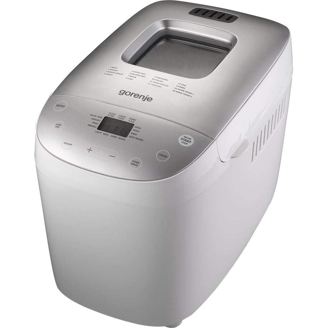 Gorenje Brotbackautomat BM1600WG Leistung 850 W, Anzahl Programme 16, LCD-Bildschirm, Weiss/Silber, Brotbackautomat, Wei...