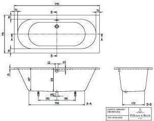 Produktbild Villeroy & Boch V&B Einbauwanne O.NOVO DUO R-eck1800x800mm we (200 l, 180 cm, 80 cm)