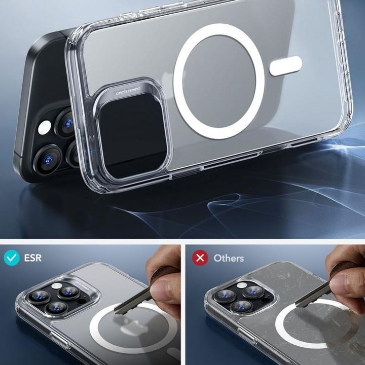 Immagine prodotto ESR Custodia ibrida classica Halolock MagSafe + vetro temperato per iPhone 16 Pro Max - semi-trasparente (Apple iPhone 16 Pro Max)