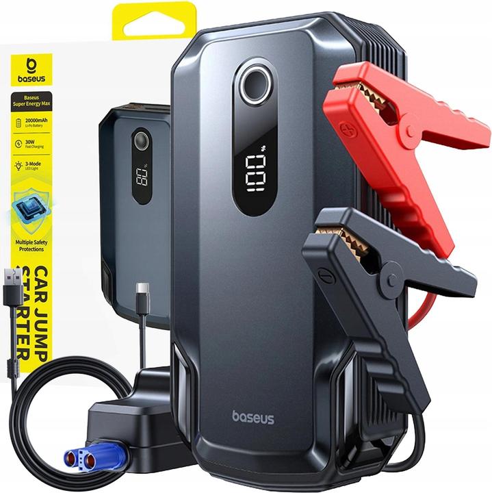 Baseus - Car Jump Starter Super Energy Max (C0120500) - 20000mAh, 12V - Cosmic Black (8000 A, 20000 mAh)