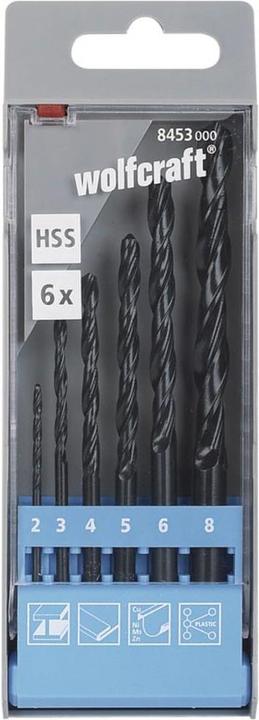 Produktbild wolfcraft 1 Metallbohrer-Set HSS R, 6-tlg. ø2-8mm (2 - 8 Millimeter)