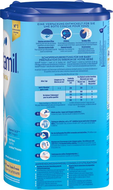 Nutritional values and ingredients Aptamil Pronutra 2 (800 g, from 6 m.)