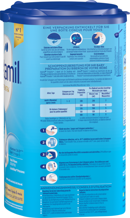 Valori nutrizionali e ingredienti Aptamil Pronutra 2 (800 g, da 6 m.)