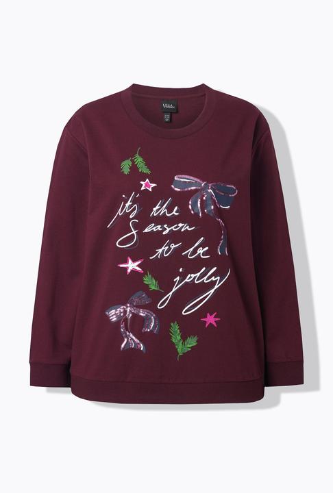 Produktbild Ulla Popken Weihnachts-Sweatshirt, Schleifen, Rundhals, Langarm (54)