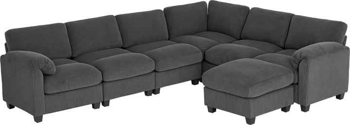 Actual product image Homcom Ecksofa Polyester, Schaumstoff Dunkelgrau (Corner sofa)