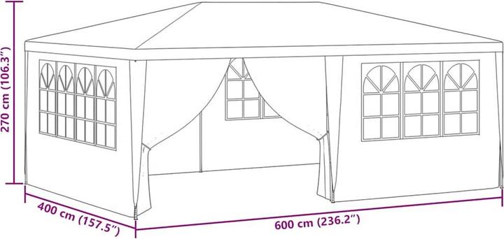 Actual product image vidaXL Partyzelt (600 cm, 400 cm)
