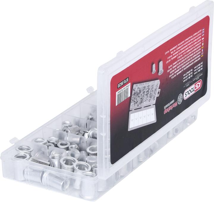 Produktbild KS Tools Sortiment Gewindenieten, Aluminium, M3x9mm-M10x21mm, 150-tlg.
