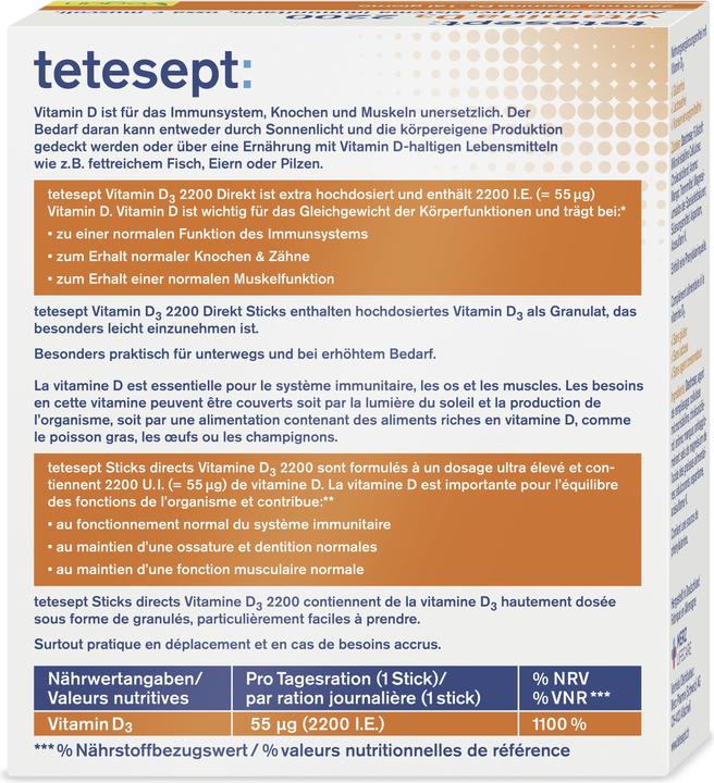 Actual product image Tetesept Vitamin D3 Direct vegan sticks (20 Piece, 78 g)